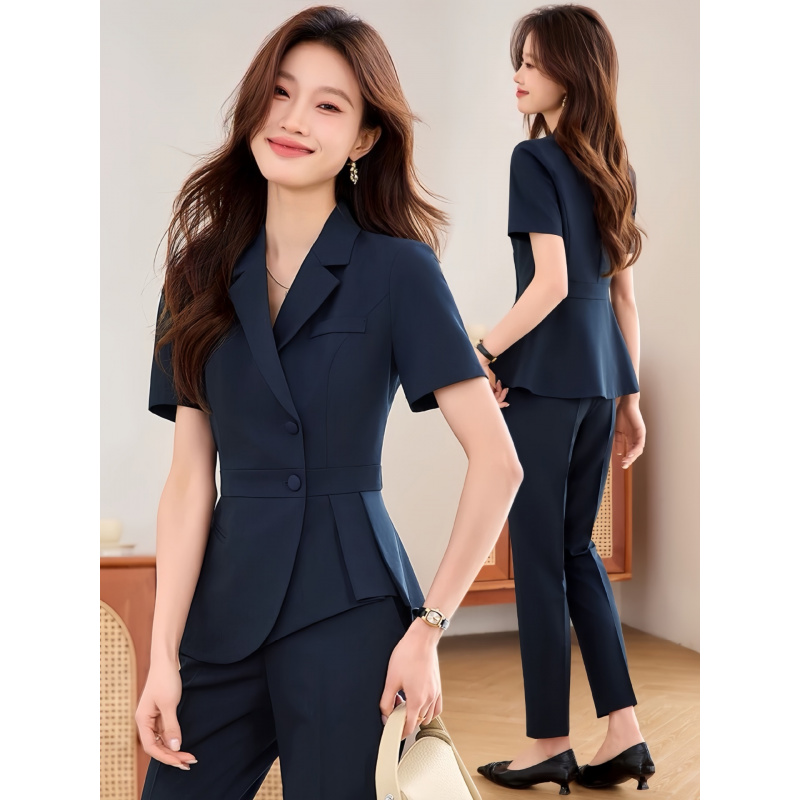 Women Formal Wear Store - Navy blue women's thin professional suit2025New