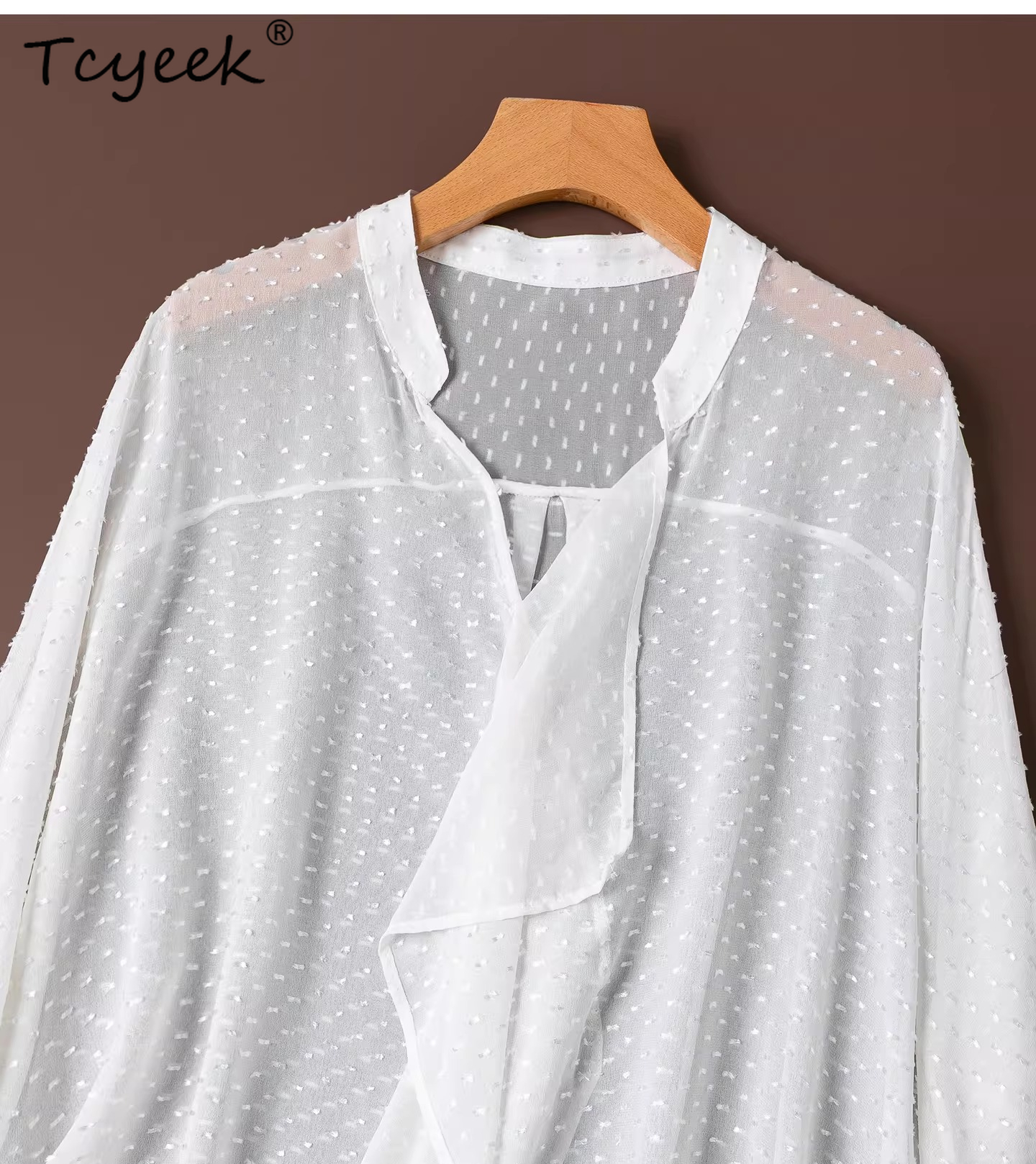 Tcyeek 100% Mulberry Silk Blou - Silk Blouse Button reseña y precio