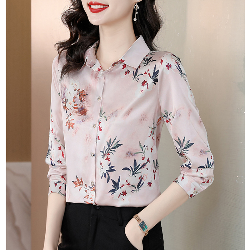 Elegant Fashion Silk Satin OL  - Silk Blouse Button reseña y precio