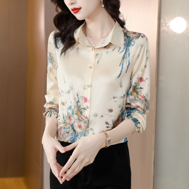 Elegant Fashion Silk Satin OL  - Silk Blouse Button reseña y precio