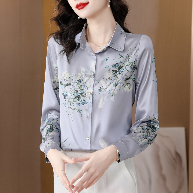 Elegant Fashion Silk Satin OL  - Silk Blouse Button reseña y precio