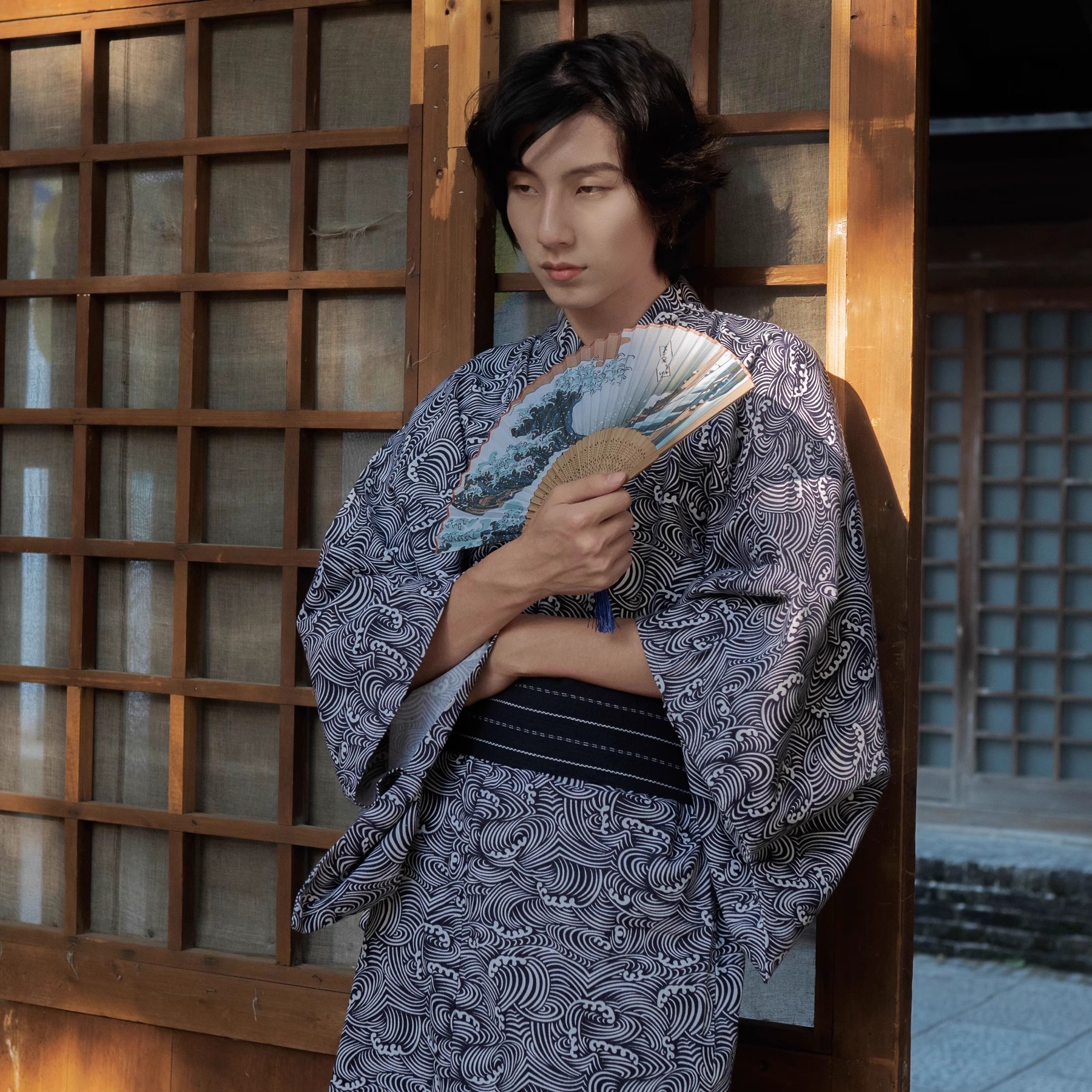 Men's Cotton Kimono with Belt  - Women Formal Wear Belt reseña y precio