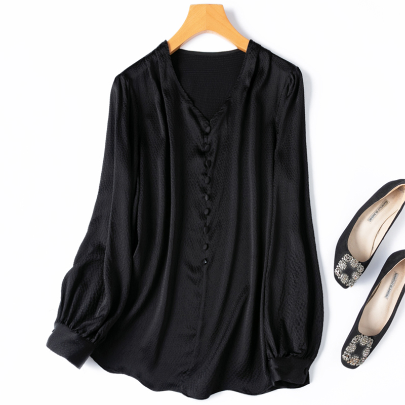 Women Silk Blouse 93% Mulberry - Silk Blouse Button reseña y precio