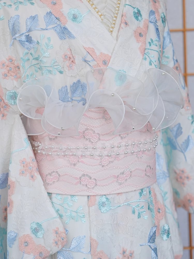 Lace-Trimmed Kimono Undergarme - Japanese Women Formal Wear reseña y precio