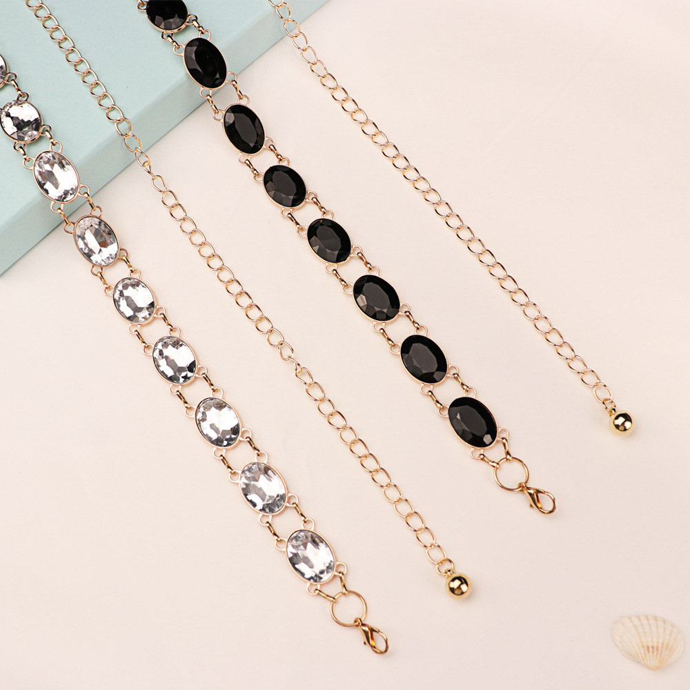 Chic Rhinestone Waist Chain Wo - Women Formal Wear Belt reseña y precio