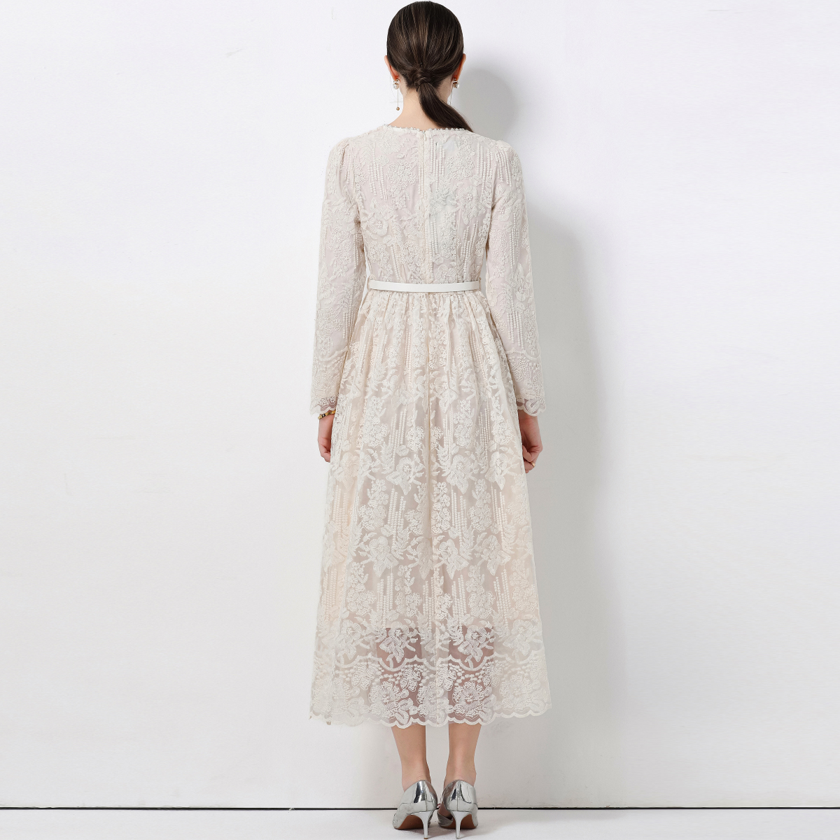 Elegant High Waist Long Sleeve - Women Formal Wear Belt reseña y precio