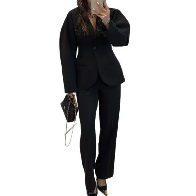 2025 New Women Black V Neck Wa - Women Formal Wear With Tie reseña y precio