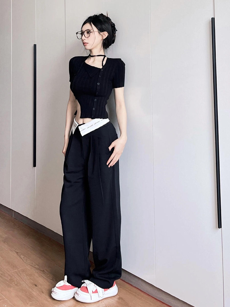 Black Casual Tailored Pants Wo - Tailored Trouser Wide reseña y precio