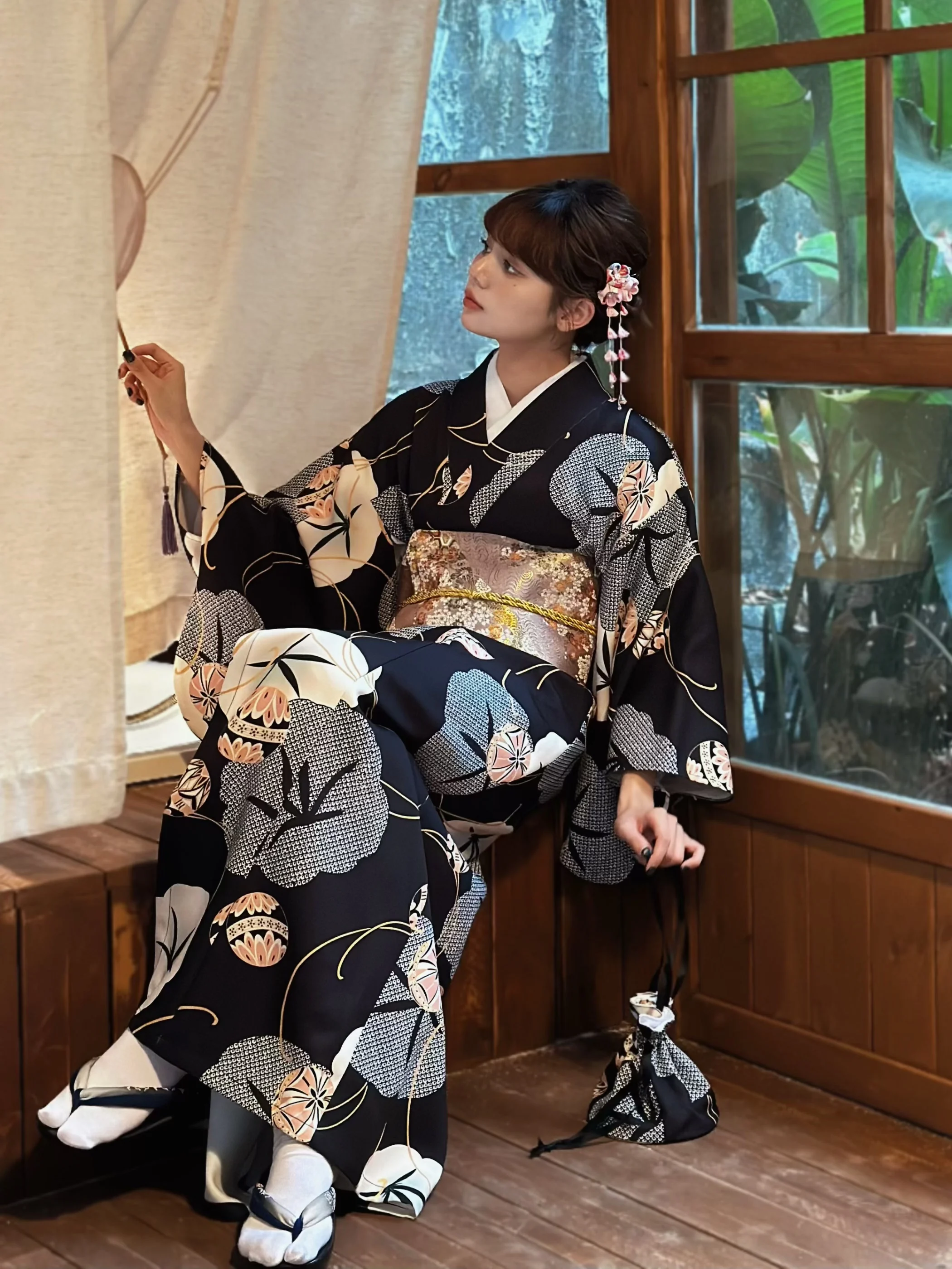 Women Japanese Kimono Black Co - Japanese Women Formal Wear reseña y precio