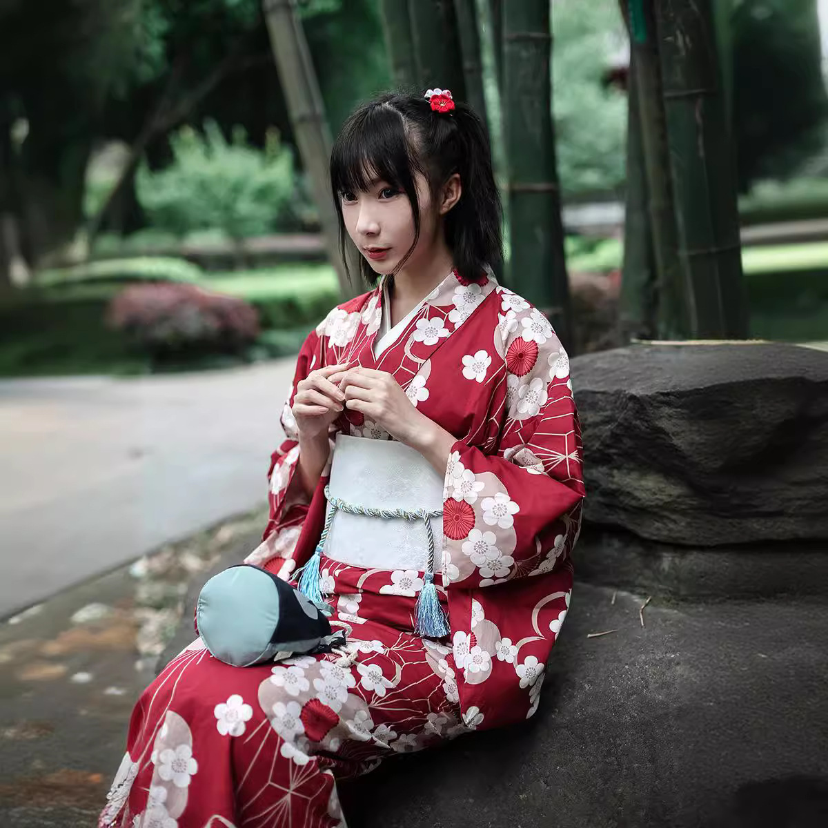 Red Japanese Yukata Kimono Fem - Japanese Women Formal Wear reseña y precio