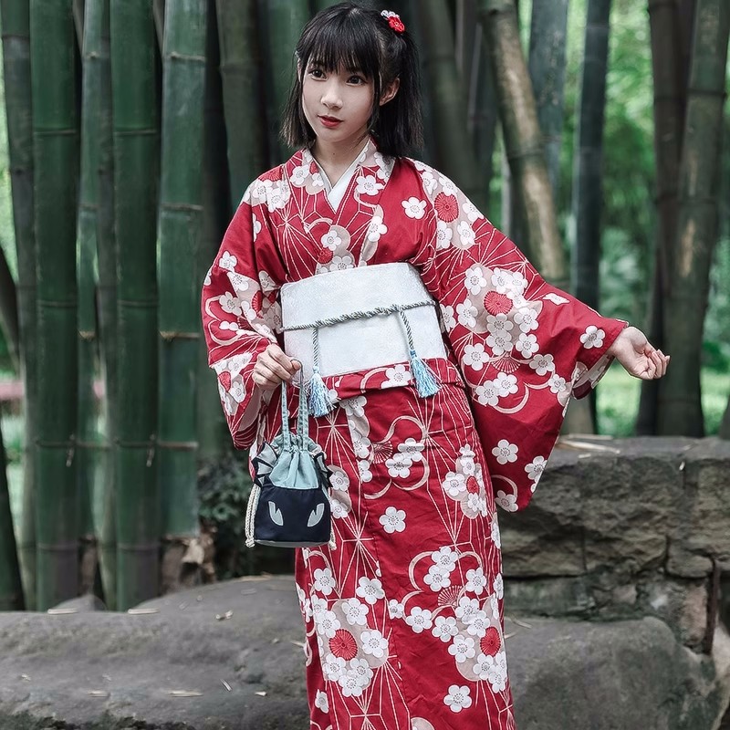 Red Japanese Yukata Kimono Fem - Japanese Women Formal Wear reseña y precio