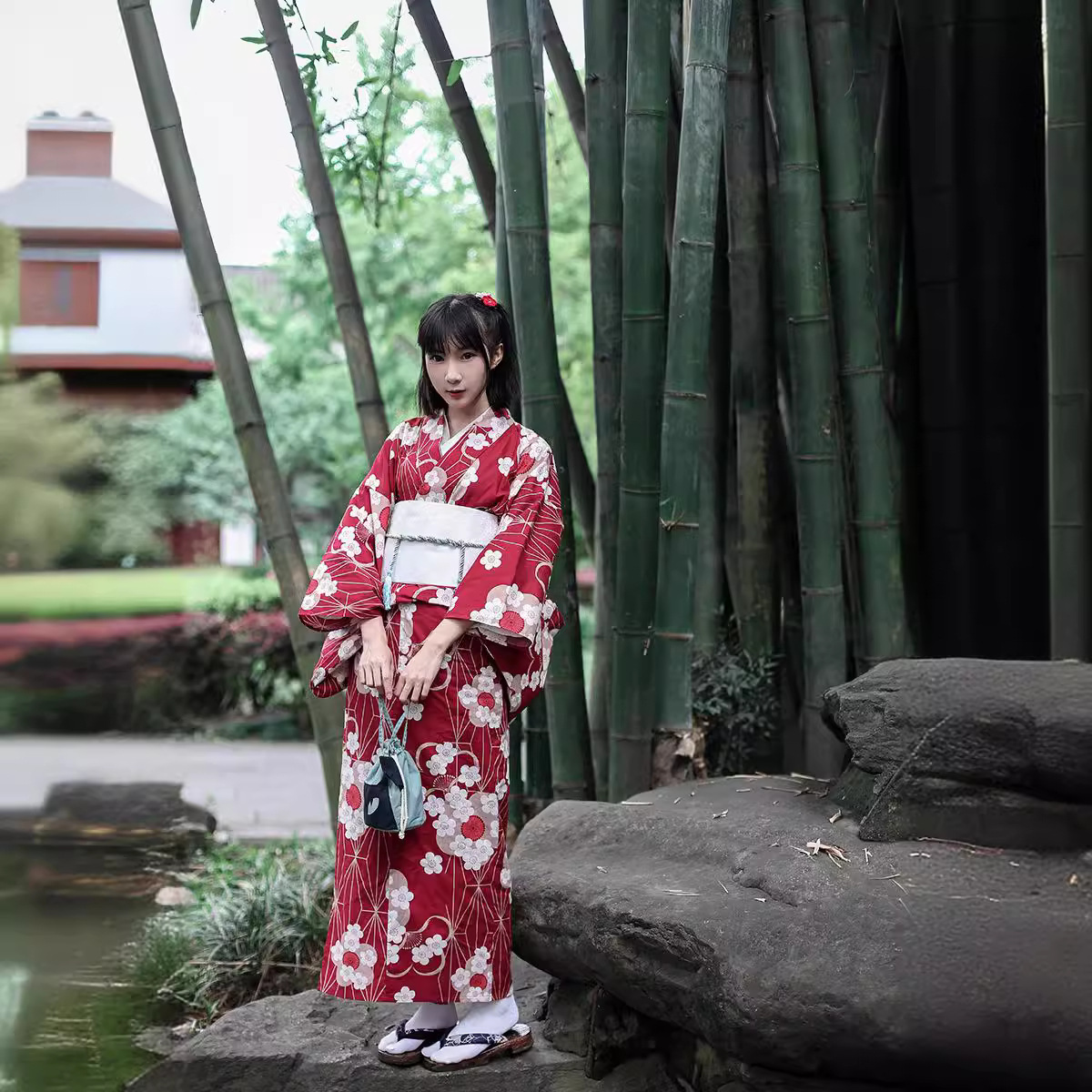 Red Japanese Yukata Kimono Fem - Japanese Women Formal Wear reseña y precio