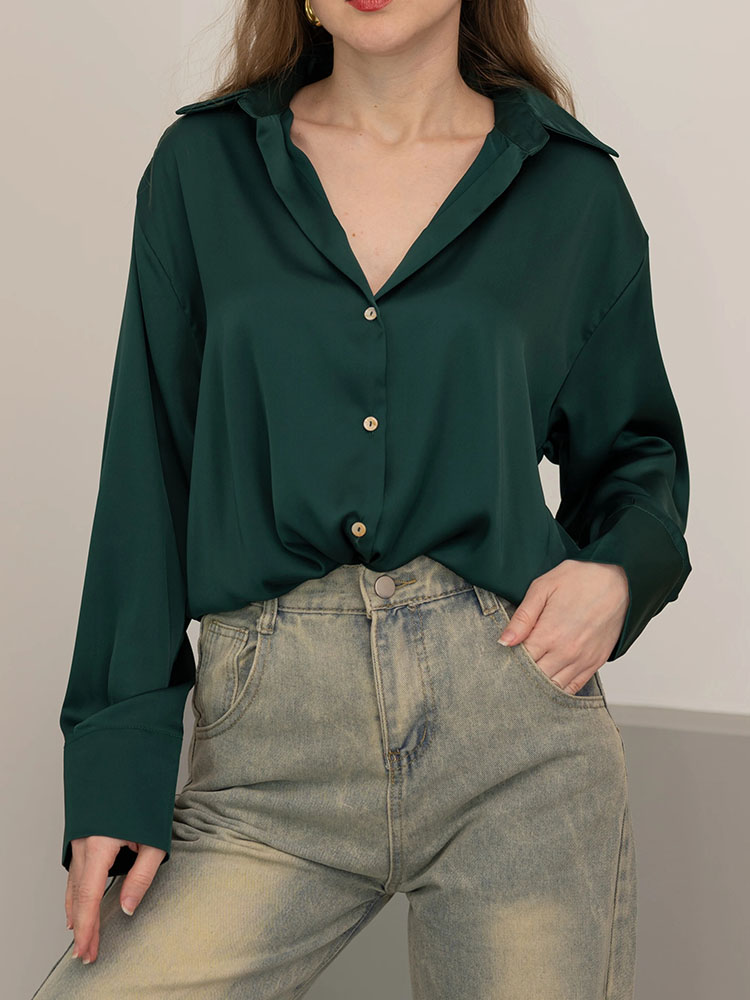Female Button Silk for Women E - Women Formal Wear Winter reseña y precio