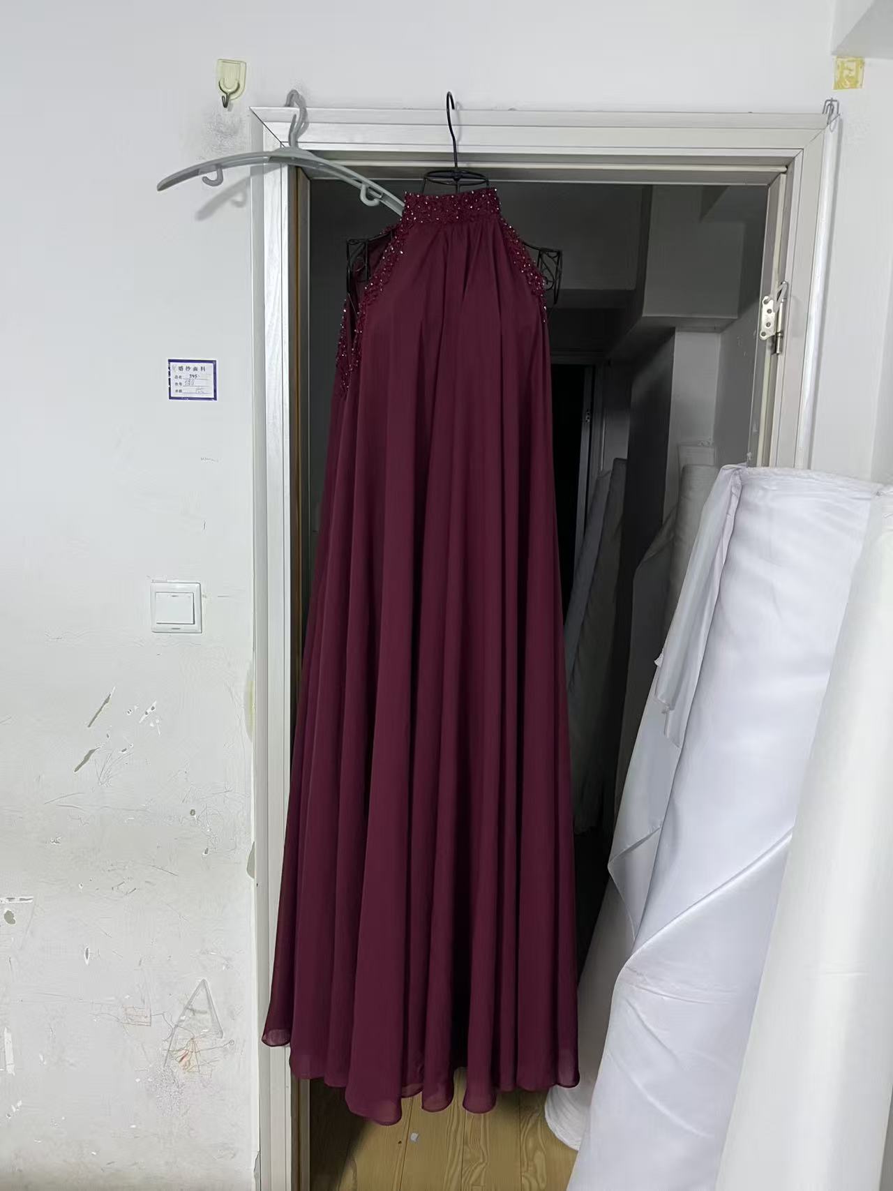 Customized Saudi Burgundy Prom - Women Formal Wear With Tie reseña y precio