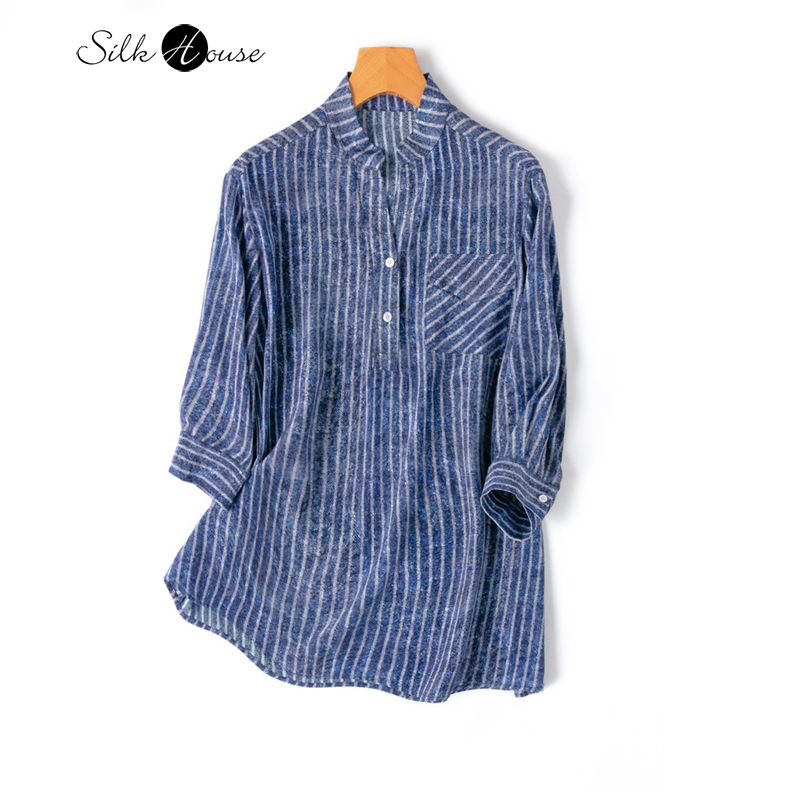 2024 Women's Fashion Spring/Su - Silk Blouse Button reseña y precio