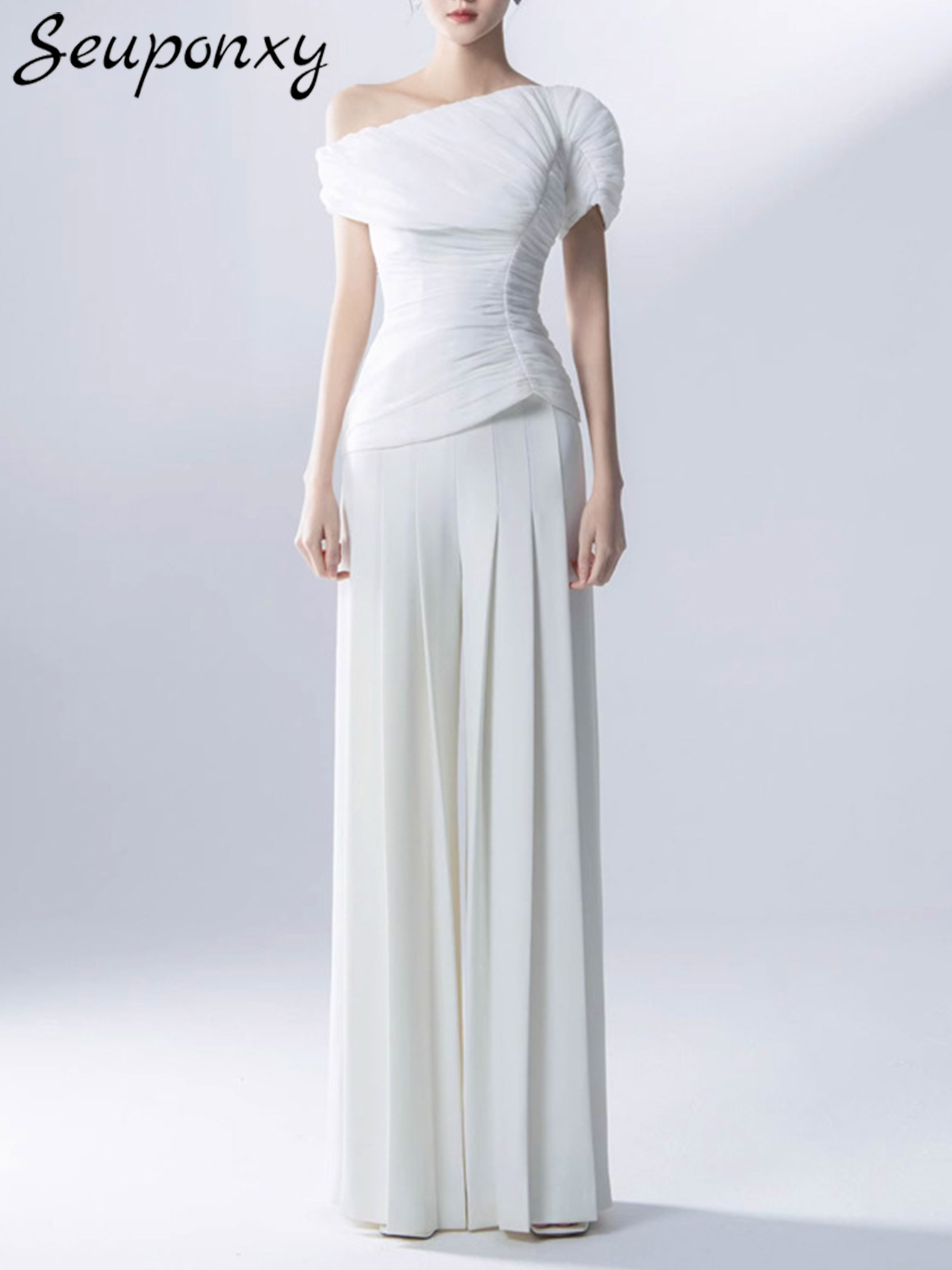 High Quality Summer New White  - Women'S Formal Wear With Pants reseña y precio