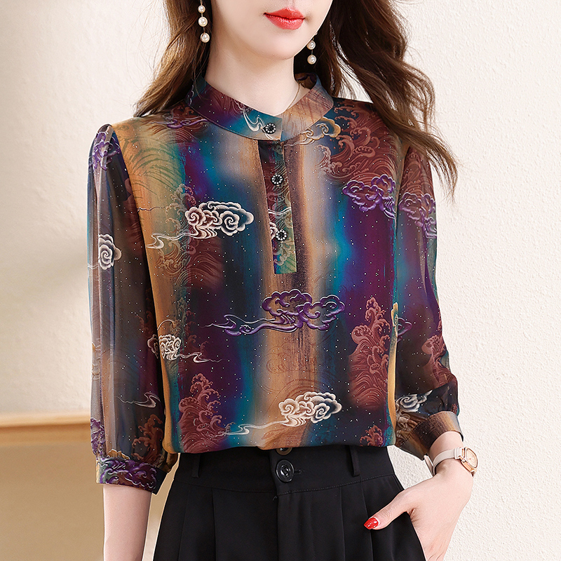 Elegant Fashion Silk Chiffon B - Silk Blouse Button reseña y precio