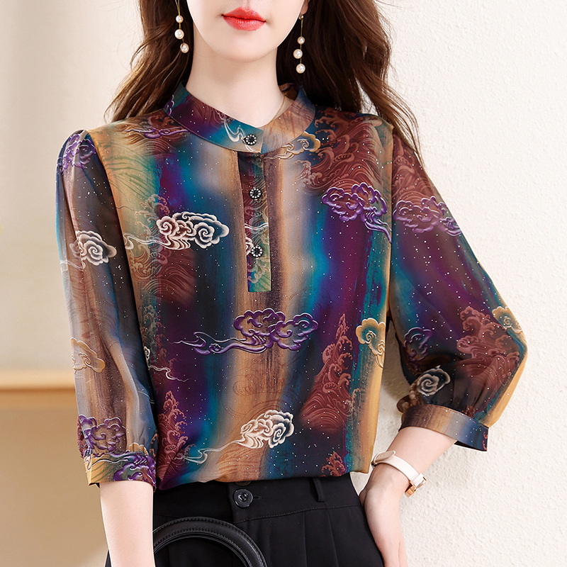 Elegant Fashion Silk Chiffon B - Silk Blouse Button reseña y precio