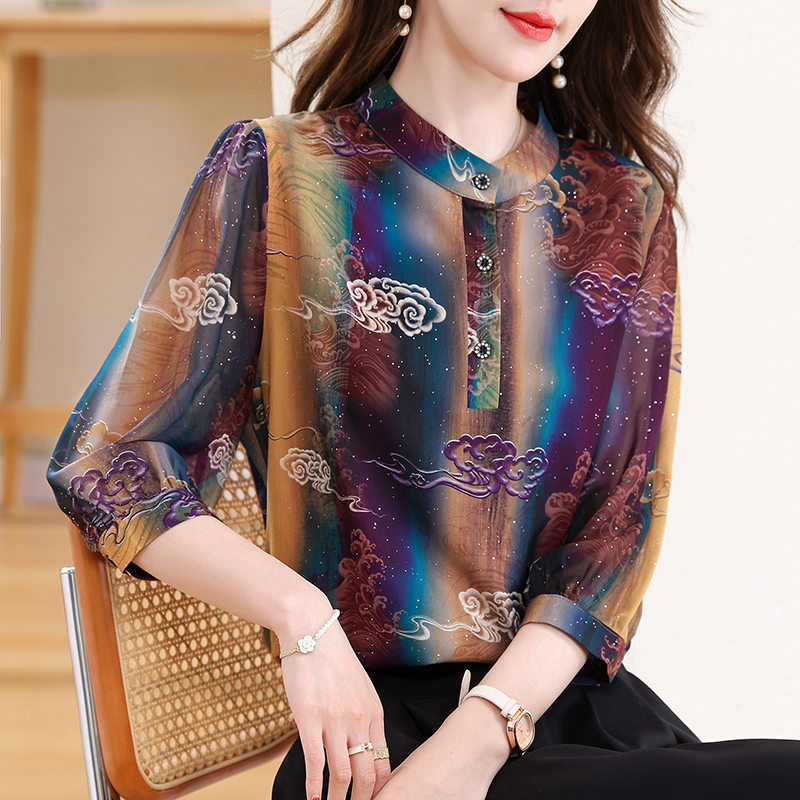 Elegant Fashion Silk Chiffon B - Silk Blouse Button reseña y precio