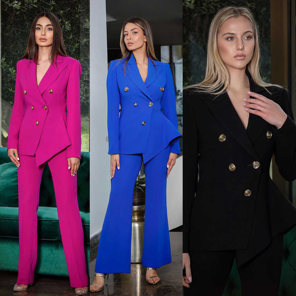 Candy Color Women Pants Suits  - Women Formal Wear With Tie reseña y precio