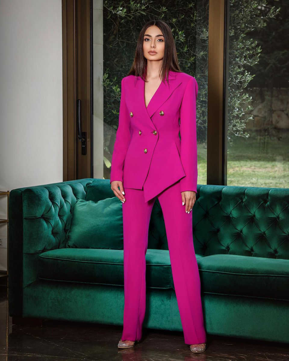 Candy Color Women Pants Suits  - Women Formal Wear With Tie reseña y precio