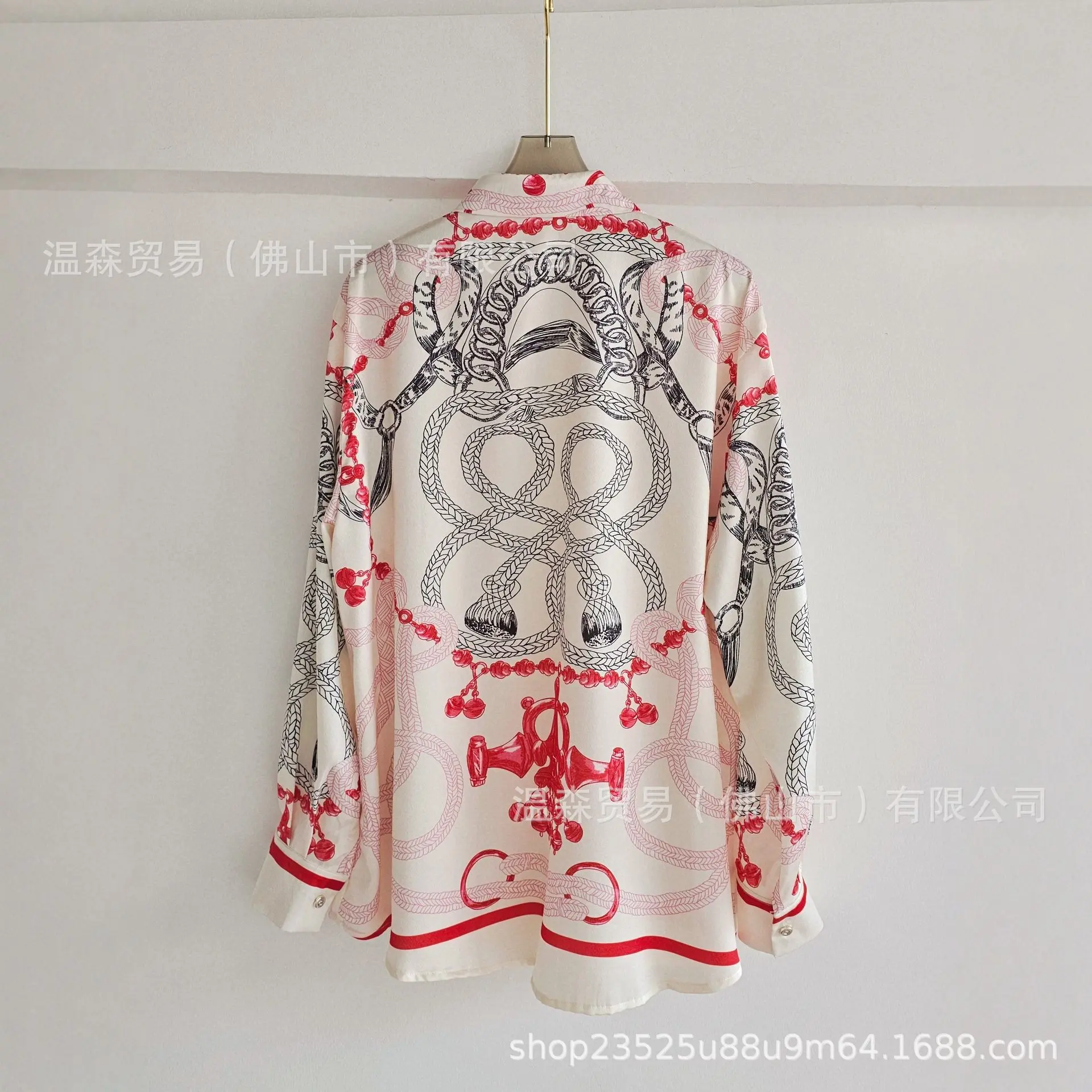 Baroque French Designer Printe - Silk Blouse Button reseña y precio