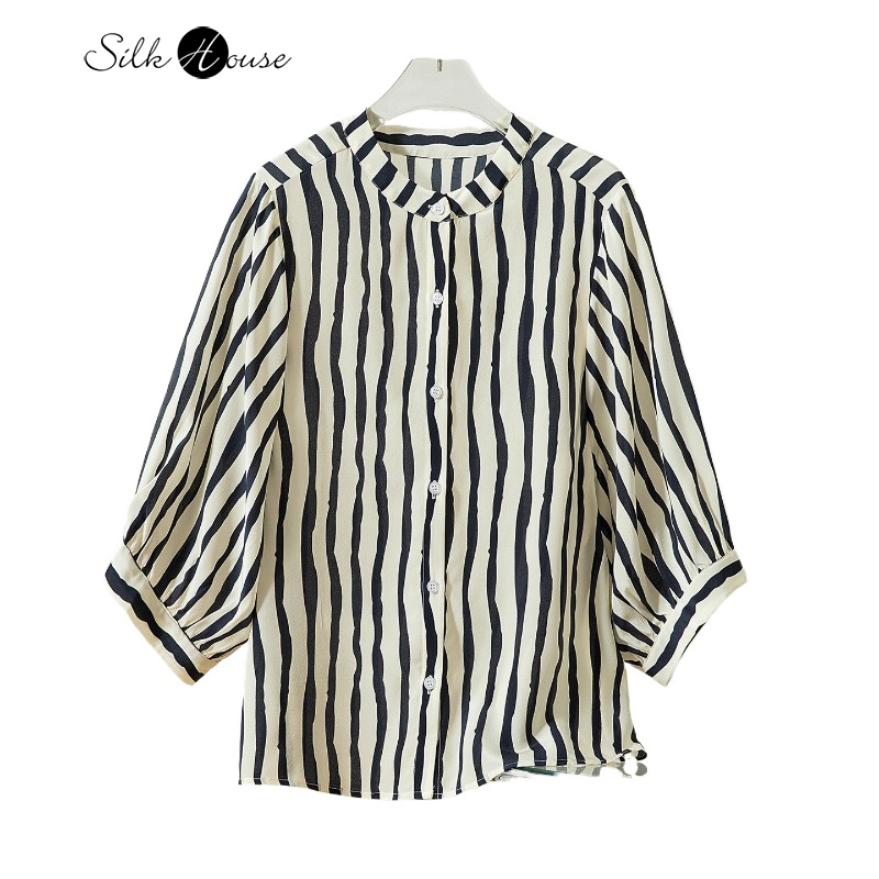 Women's Casual Early Autumn Ne - Silk Blouse Button reseña y precio