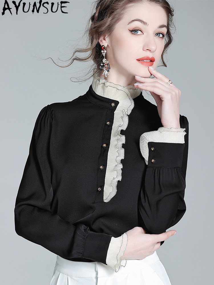 AYUNSUE 95% Mulberry Silk Shir - Silk Blouse Button reseña y precio