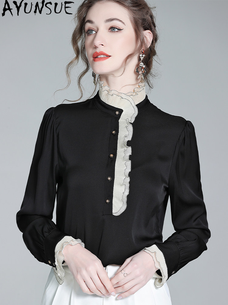 AYUNSUE 95% Mulberry Silk Shir - Silk Blouse Button reseña y precio