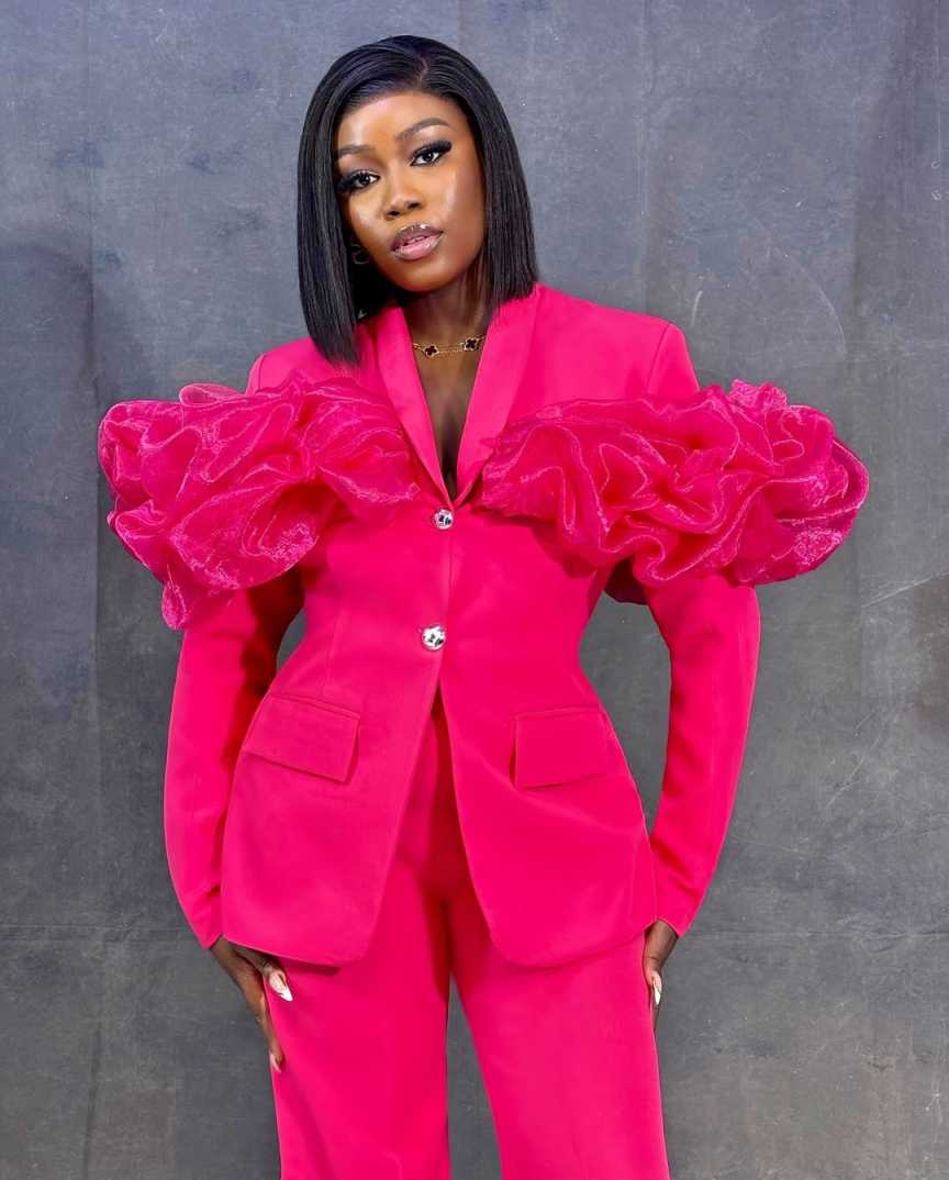 Customized Hot Pink Women Pant - Women Formal Wear With Tie reseña y precio