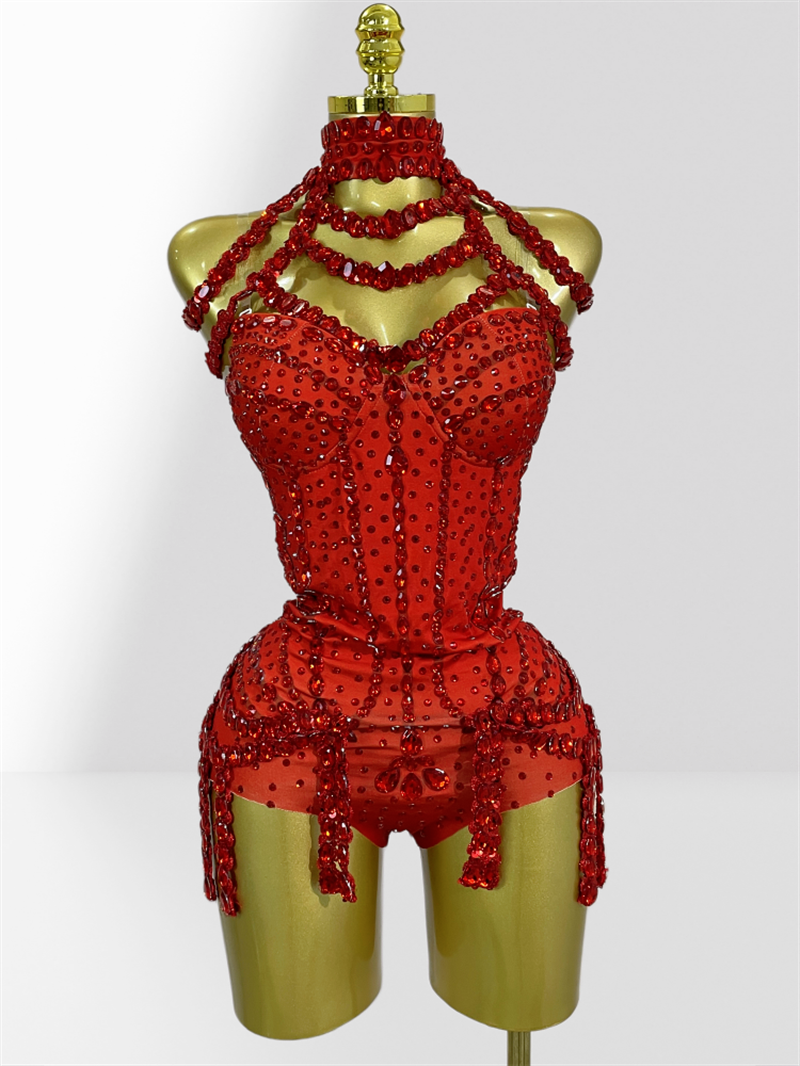 Red Sparkling Diamond Halter S - Women Formal Wear Winter reseña y precio