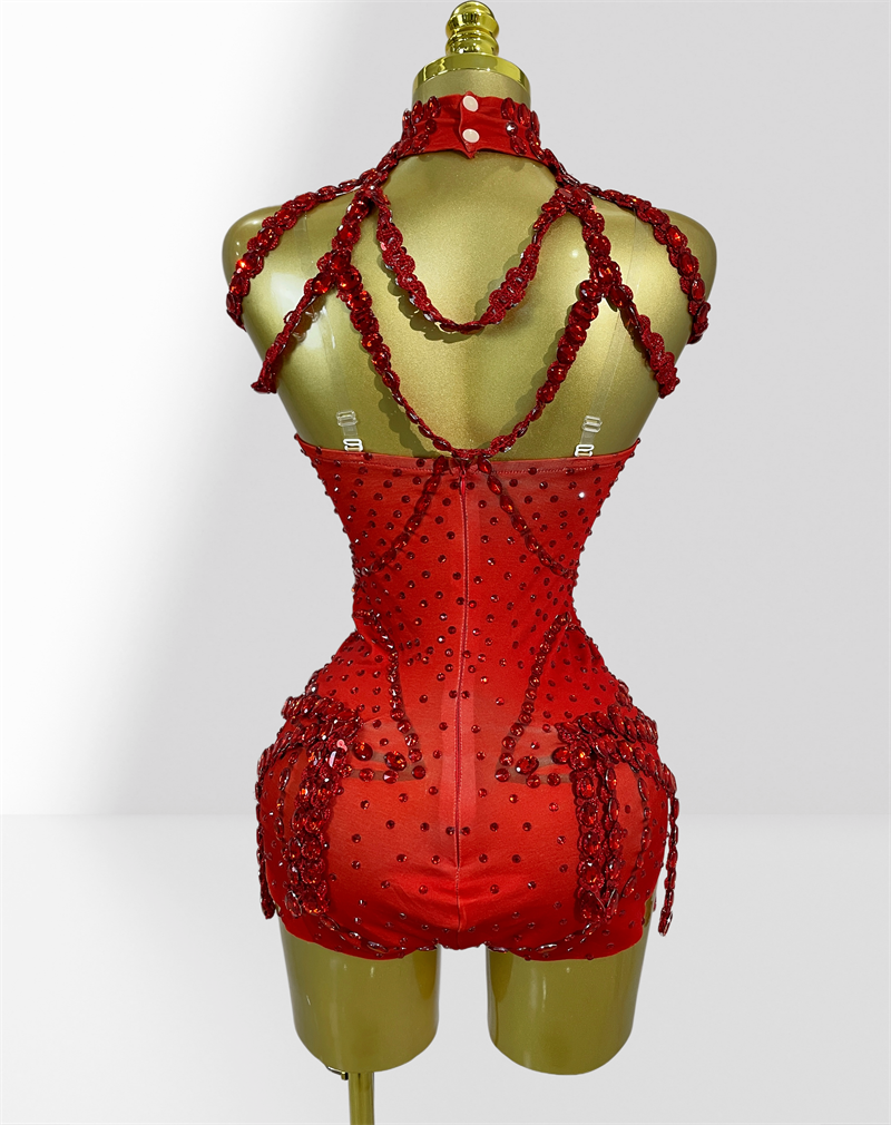 Red Sparkling Diamond Halter S - Women Formal Wear Winter reseña y precio